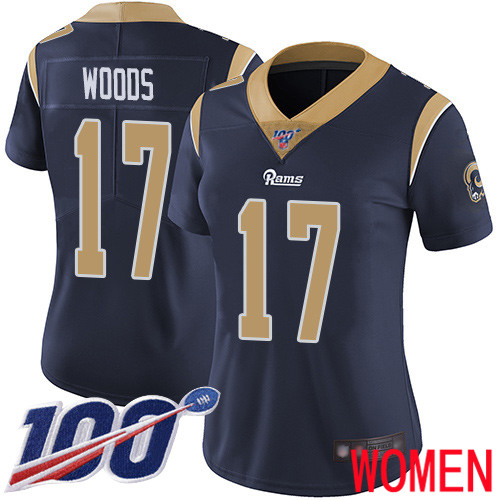 Los Angeles Rams Limited Navy Blue Women Robert Woods Home Jersey NFL Football #17 100th Season Vapor Untouchable
